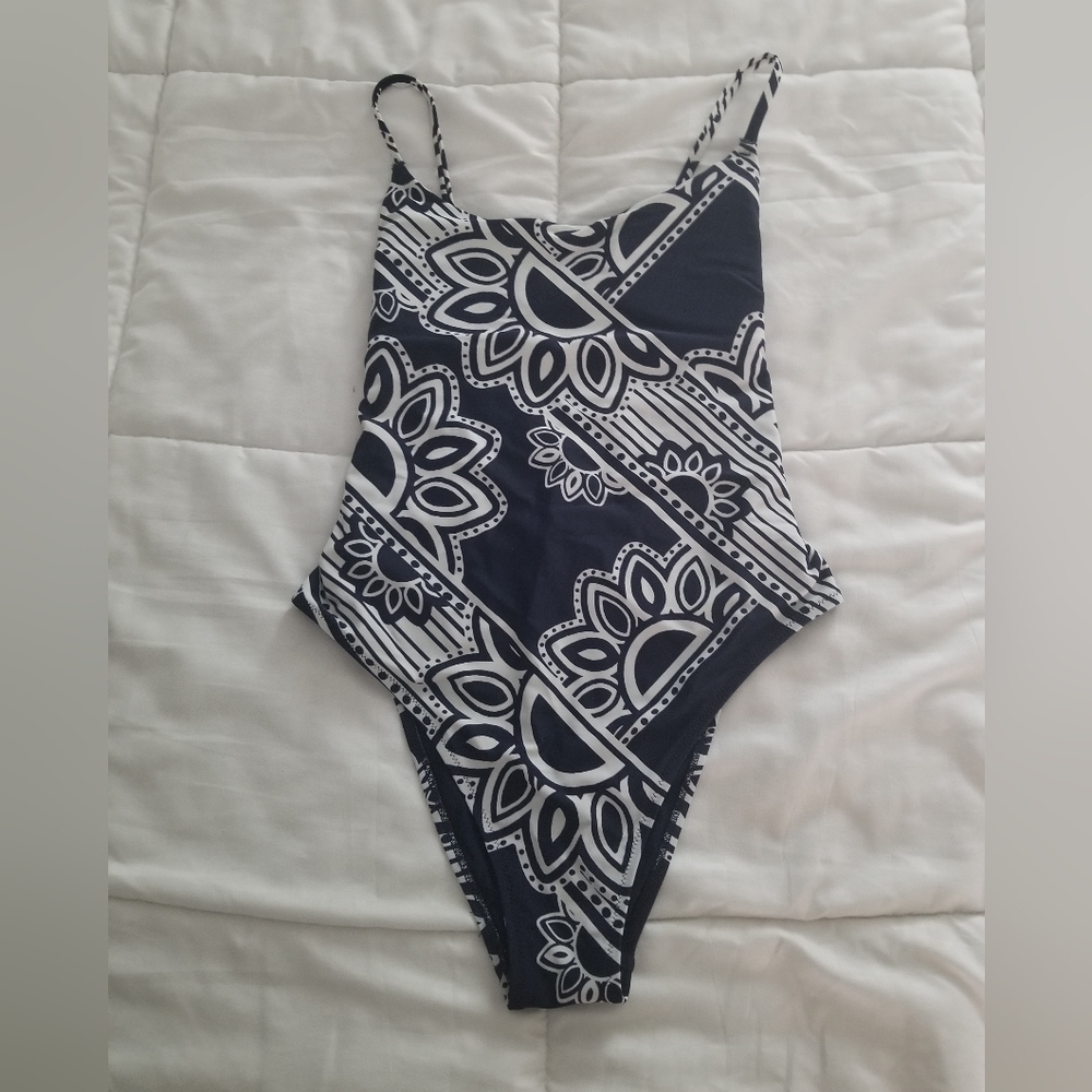 Aerie Navy And White one-piece